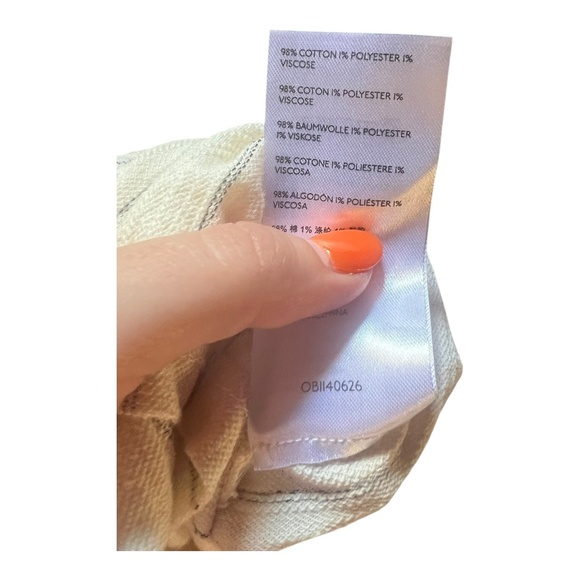 Free People Beach Cream Striped Ruffle Cotton Mini Dress SP - Picture 2 of 5